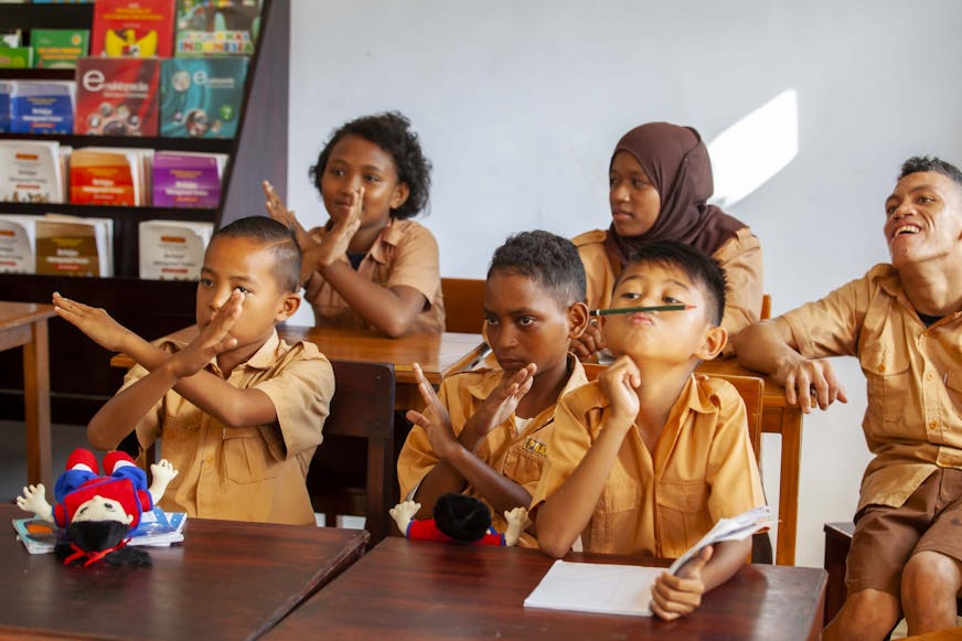 De leerlingen leren in de lessen om hun grenzen aan te geven