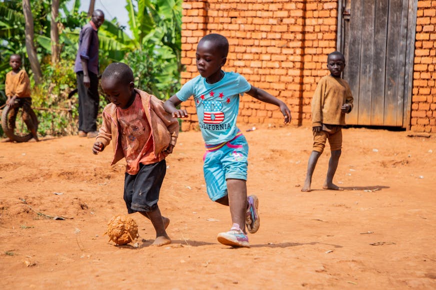 Franck aan het voetballen